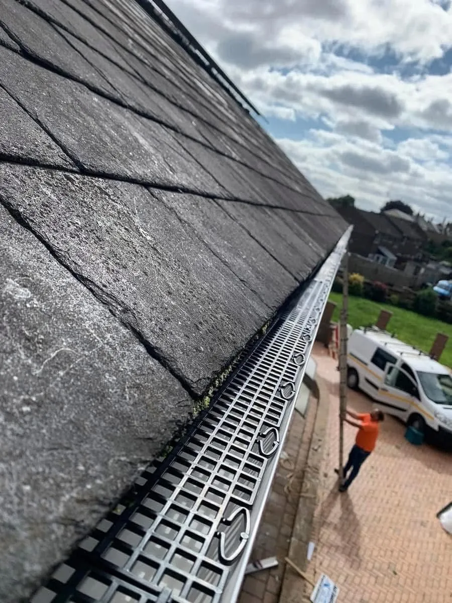Gutter guard fitted on a slate roof in Kingsbridge